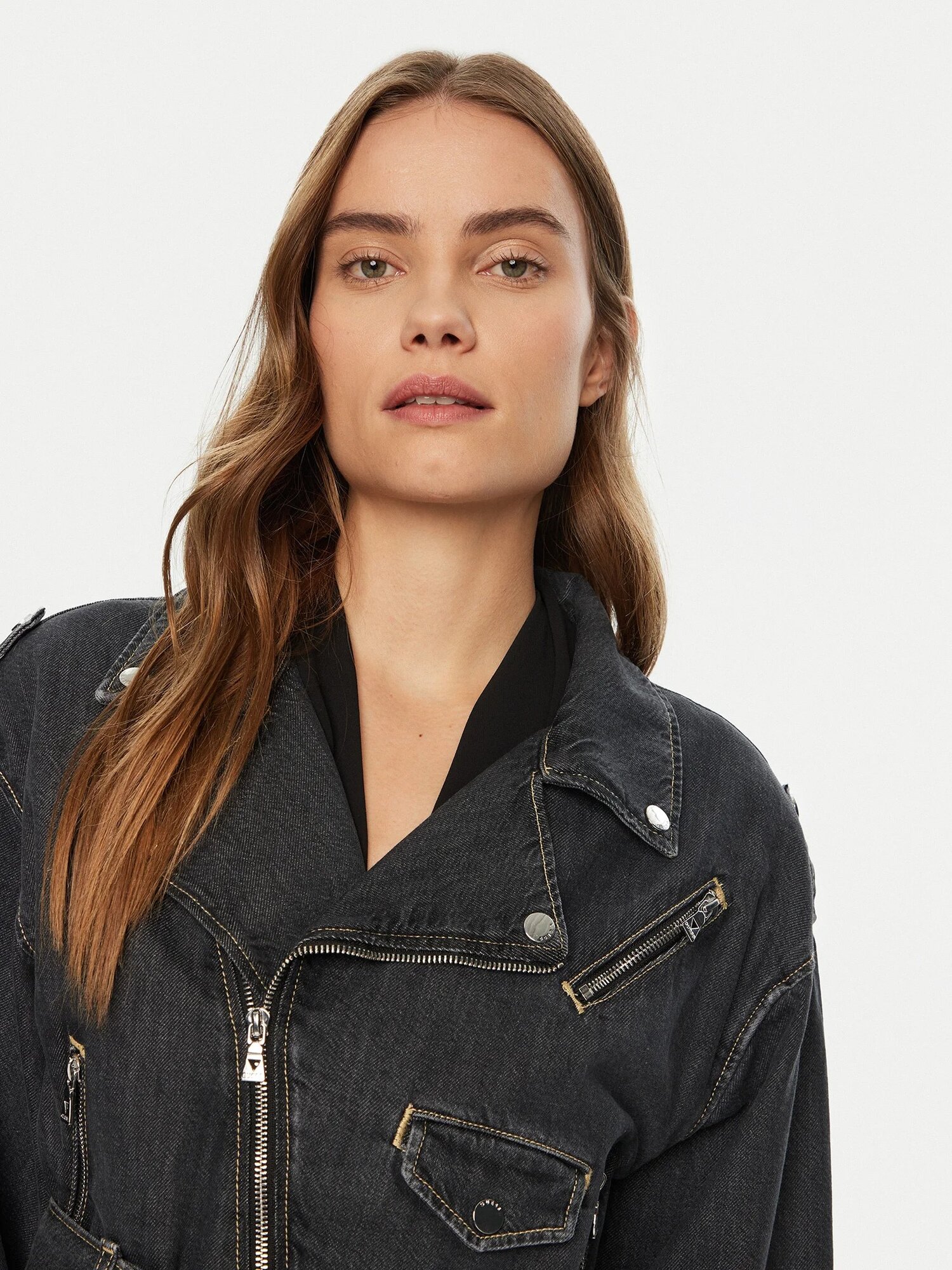 Куртка джинсовая GUESS Sandy Jacket, размер L, черный — фото 1