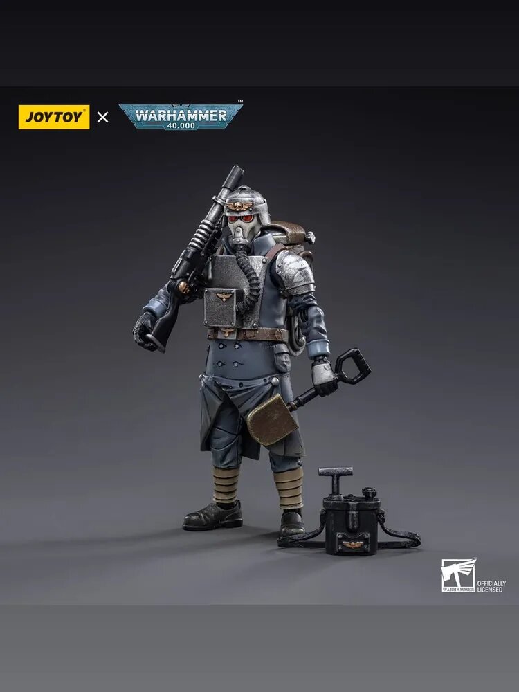 JOYTOY Warhammer 40K Astra Militarum Death Korps of Krieg Veteran Squad Guardsman Demolitions Specialist, набор коллекционных фигурок 1/18, JT2658