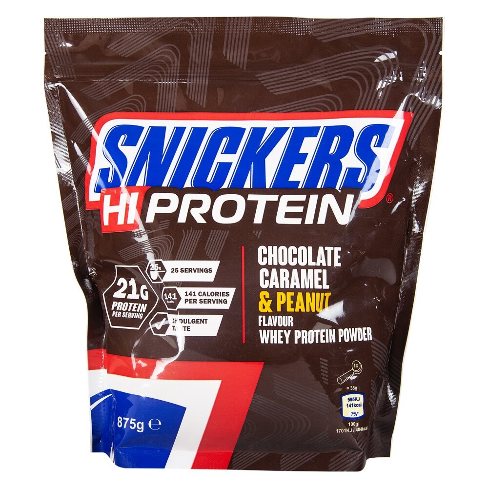 Snickers Hi Protein, 875 г, Original (Chocolate Caramel Peanut) / Оригинальный (Шоколад Карамель Арахис)