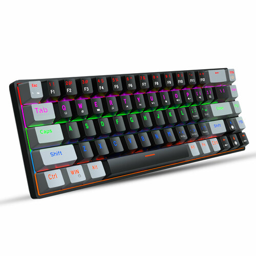 Игровая клавиатура HXSJ V800 английская раскладка, черно-серый