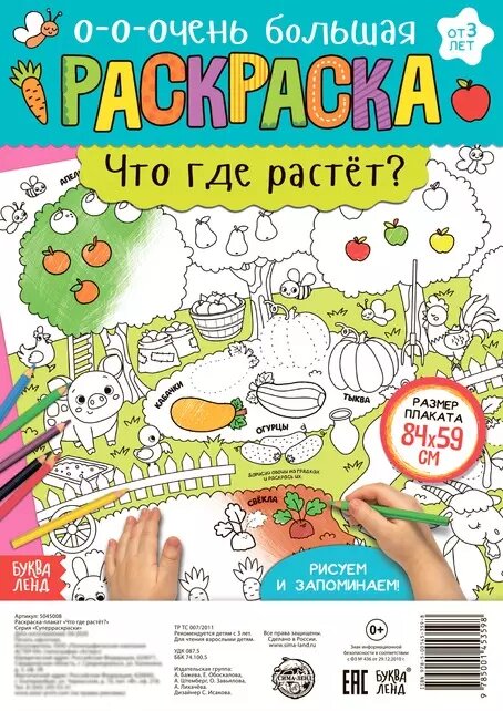 Что где растет? Раскраска-плакат (А. Бажева, Е. Обоскалова, А. Штемберг)