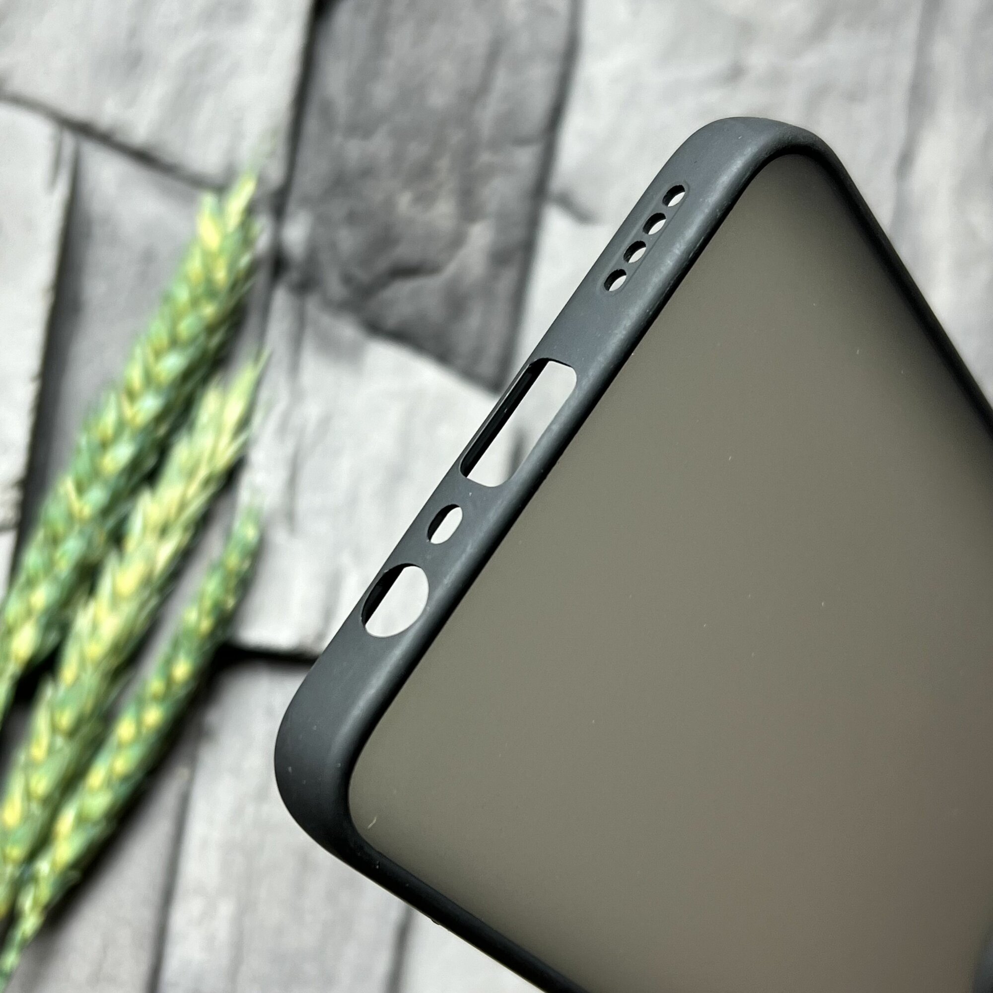 Чехол противоударный для Realme C61 / C63 / Realme Note 60 / Note 60x ( Реалми Ц61 / Ц63 / Реалми Нот 60 / Нот 60x) матовый, с защитой камеры, черный — фото 1