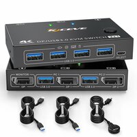KVM-переключатель DisplayPort USB 3, 0 DP KVM-переключатель 2 в 1 выход 3440x1440 @ 144 Гц, 201DPA NEW, 1, 5 м