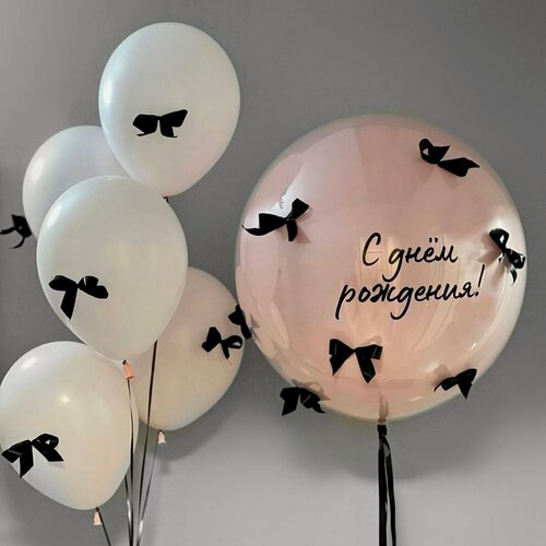 Изображение товара Композиция из шаров с гелием «Бантики и нежность»