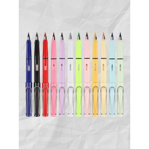 Вечный карандаш цветной с ластиком разноцветный набор из 12 шт 600₽