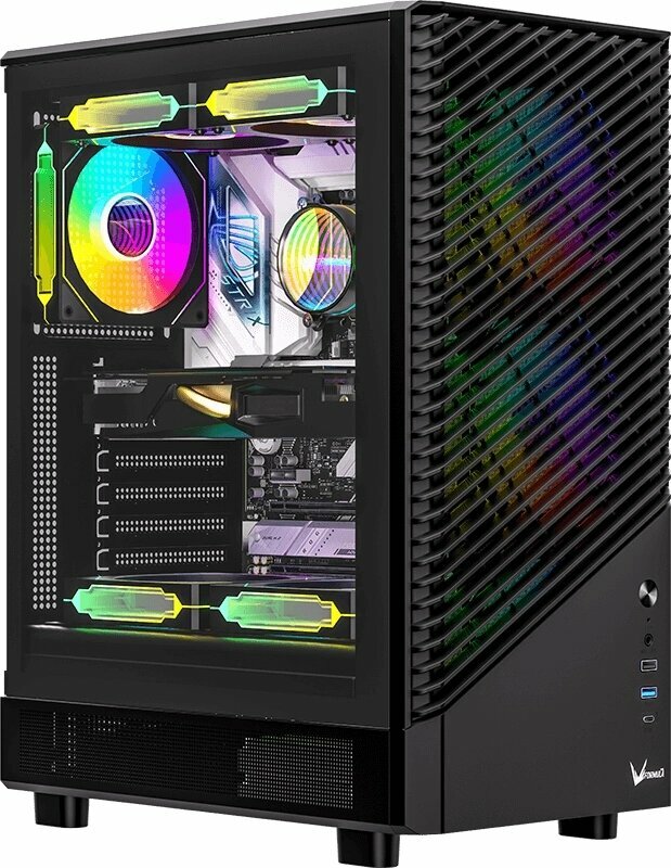 Formula Корпус Formula Mana Geometry черный без БП ATX 4x120mm 1xUSB3.0 audio bott PSU