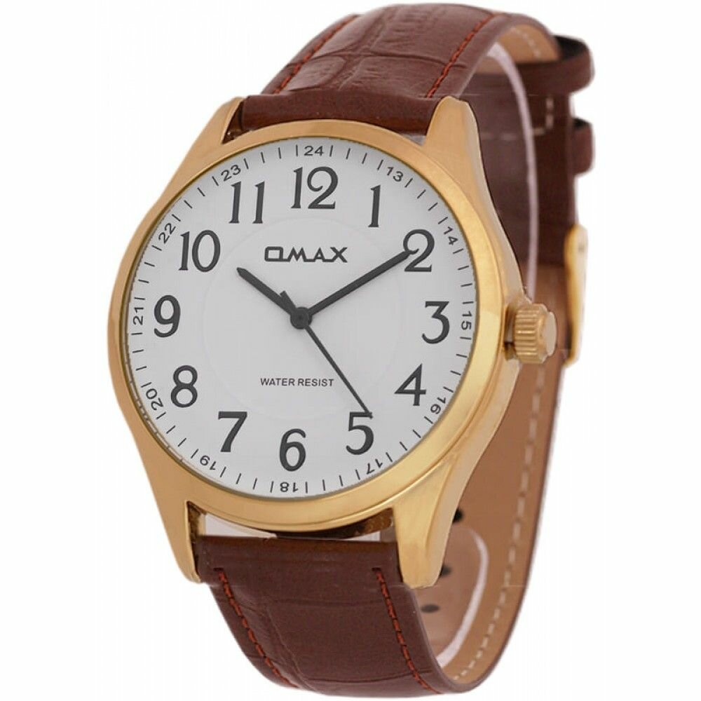 Наручные часы OMAX, коричневый, белый, золотой