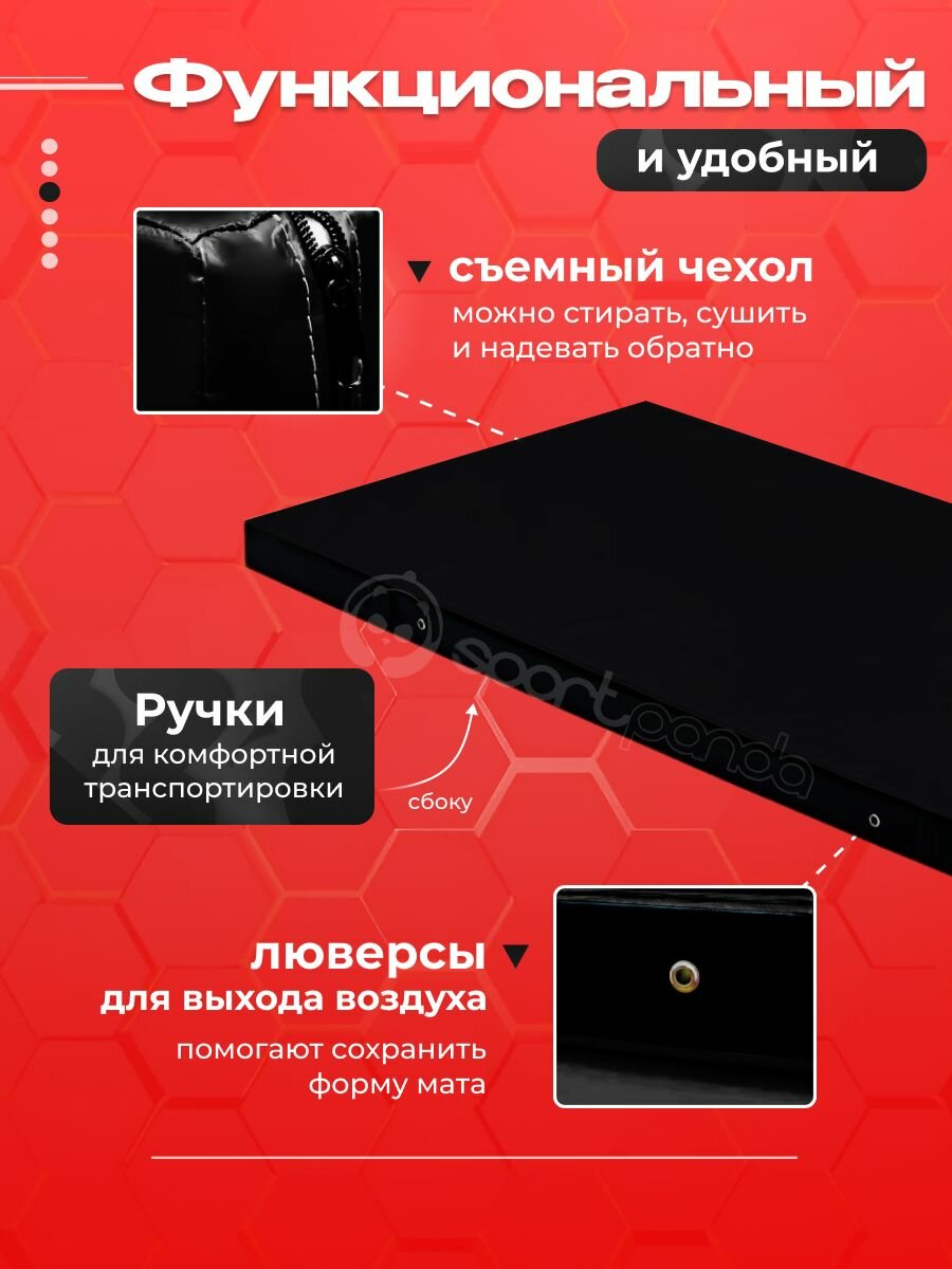 Мат гимнастический 200х100х10 см, мягкий щит (22 плотности) . — фото 1