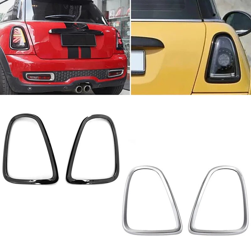 Накладка заднего фонаря для Mini Cooper S R55 R56 R57 2007-2015, комплект рамки заднего фонаря для век, накладка на решетку, крышка рамки заднего фонаря, Gloss Black — фото 1