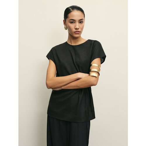 фото Блуза zarina, размер 2xs (ru 40), антрацитовый