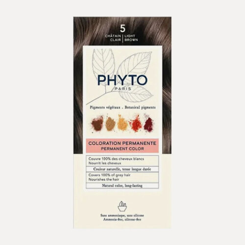 Изображение товара Краска для волос PHYTO PhytoColor 5, светлый шатен, без аммиака, стойкая, 112мл