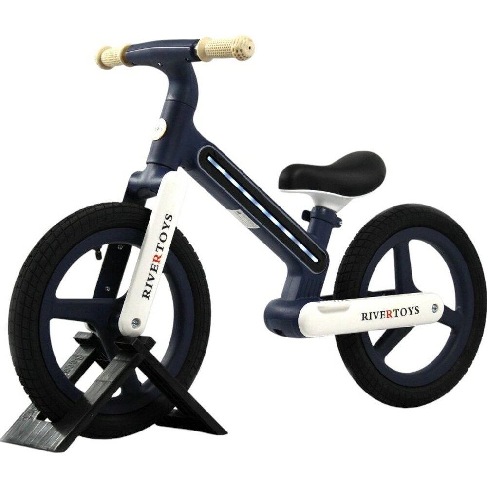 Детский беговел RiverToys (HB-003) сине-(белый) 2+