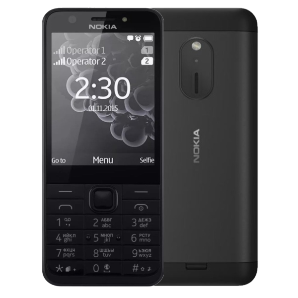 Телефон Nokia 230 (2024) TA-1609 Dual Sim Black (Черный)