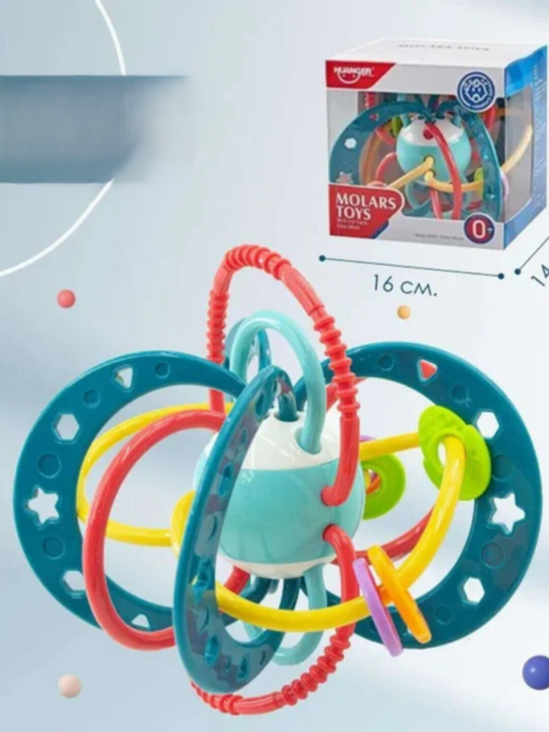 Погремушек, для младенцев развивающая детская погремушка держалка, прорезыватель-грызунок - Голубой