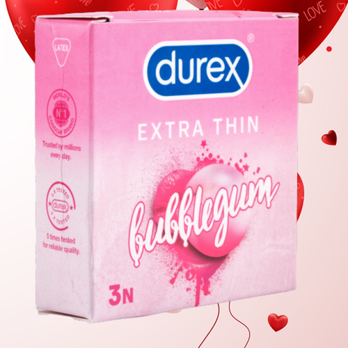 Презервативы Durex Bubblegum Flavoured Condoms / со вкусом жевательной резинки,1 упаковка из 3 штук.