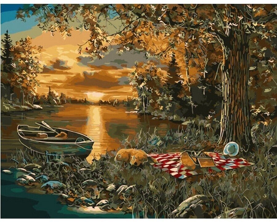 Картина по номерам Привал рыбака 40х50 см Hobby Home