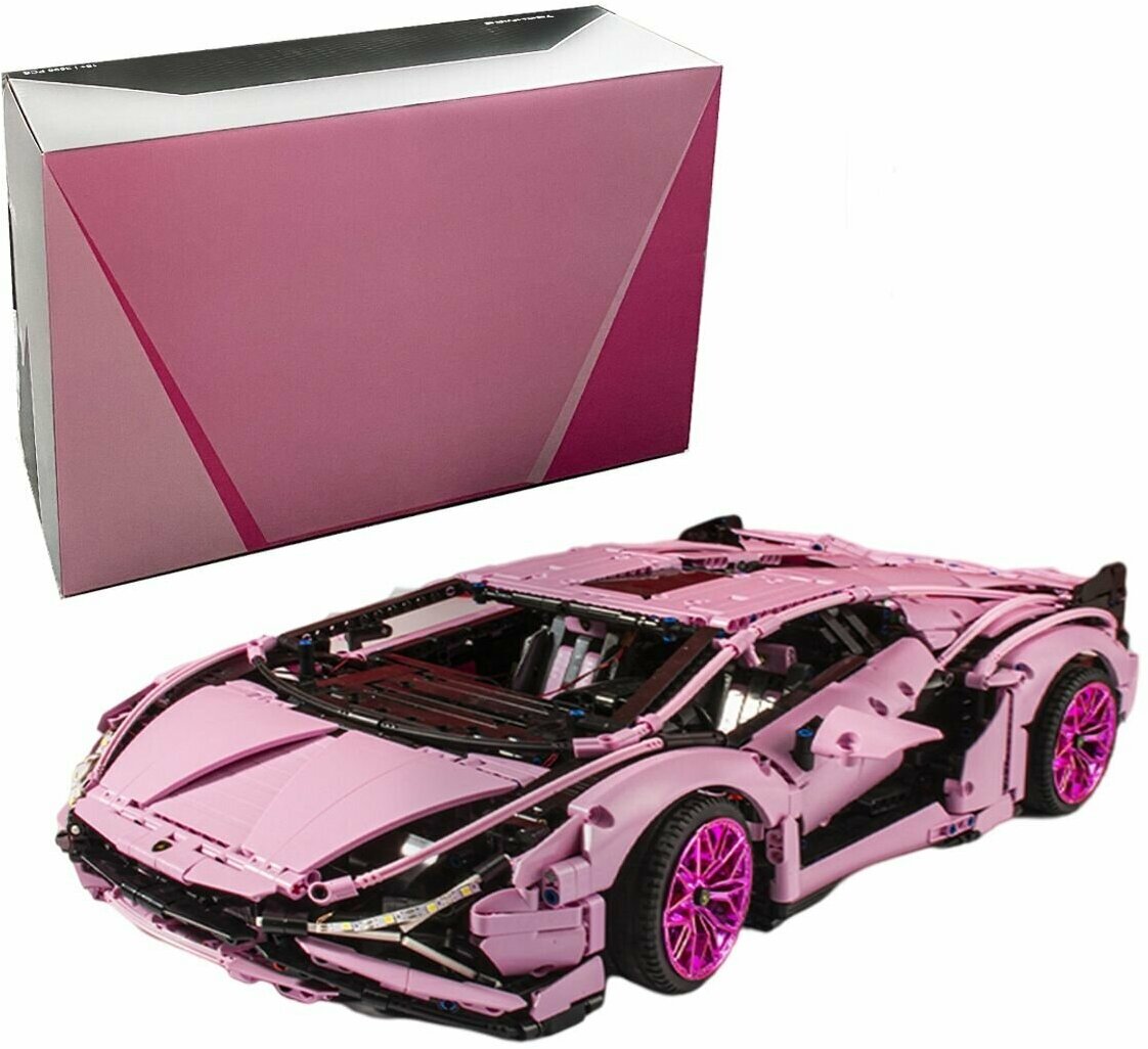 Конструктор Technic Техник Автомобиль Суперкар Supercar Ламба Ламборгини 80096 Lamborghini Sian FKP 37 Pink, розовый, 3696 дет.