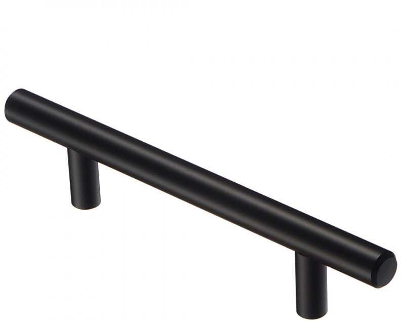 Ручка-рейлинг мебельная D12х160-220мм, сталь/черный матовый - фотография № 1