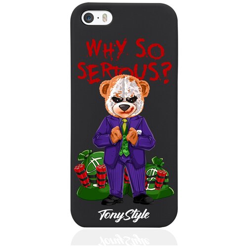 Черный силиконовый чехол Tony Style для iPhone 5/5s Tony Style Why so serious