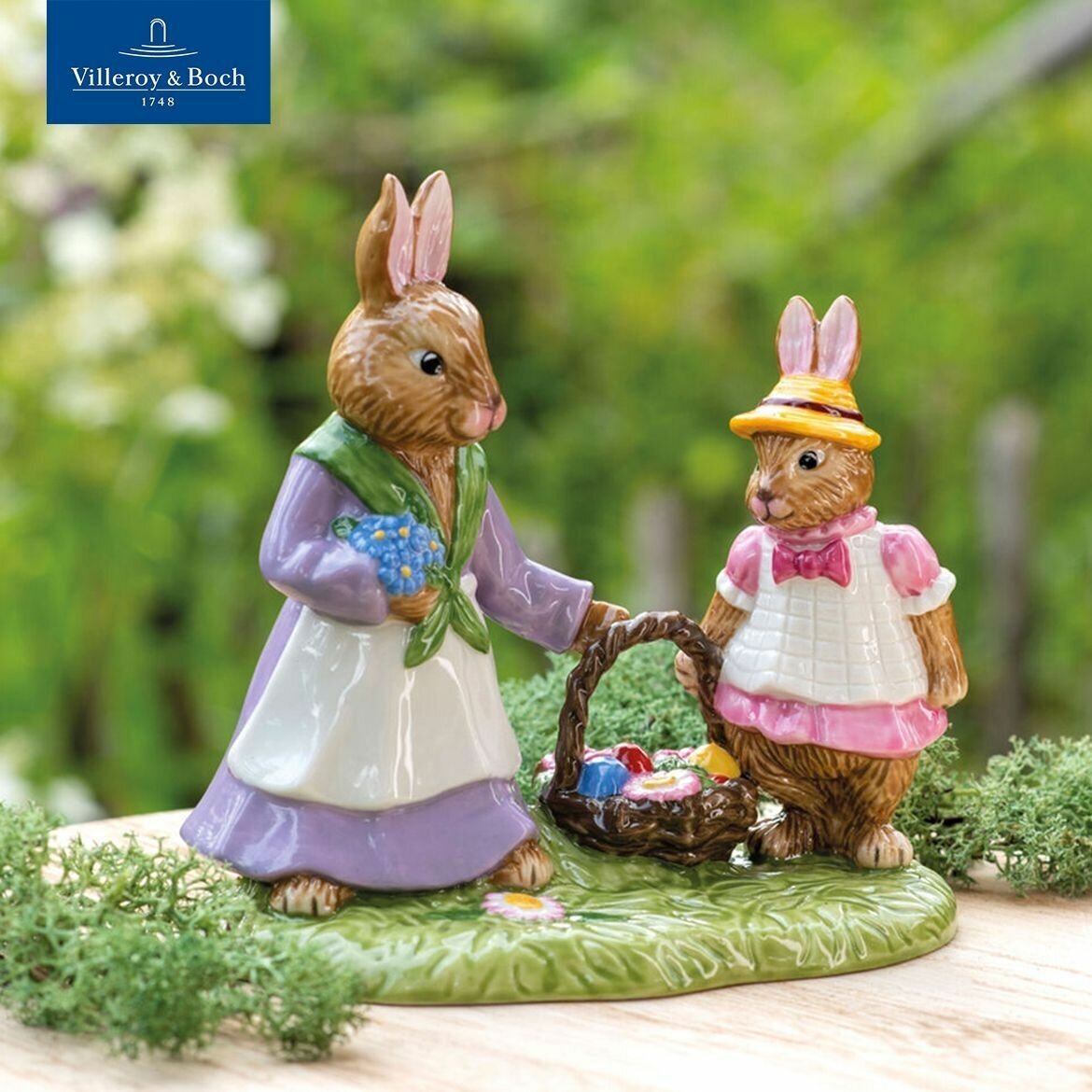 Декоративная фигурка 13 см, "Цветочная поляна", Bunny Tales, Villeroy & Boch, Премиум-Фарфор