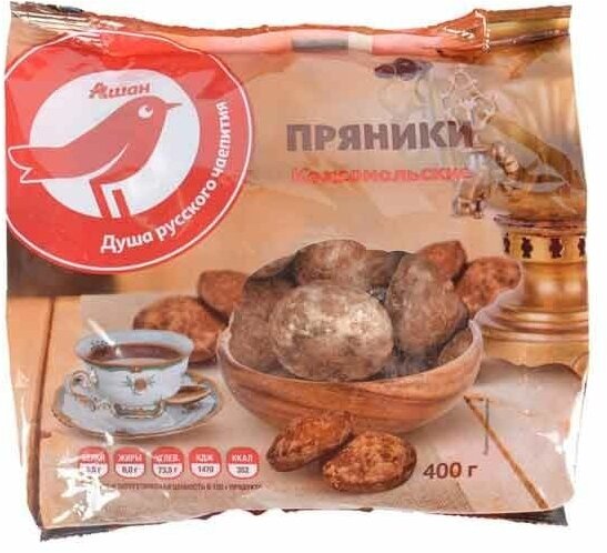 Пряники ашан Красная птица Комсомольские, 400 г, 5 шт