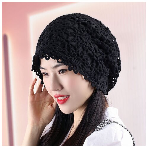 фото Шапка женская wh-00007 вязаная осенняя бини ажурная wasabi trend