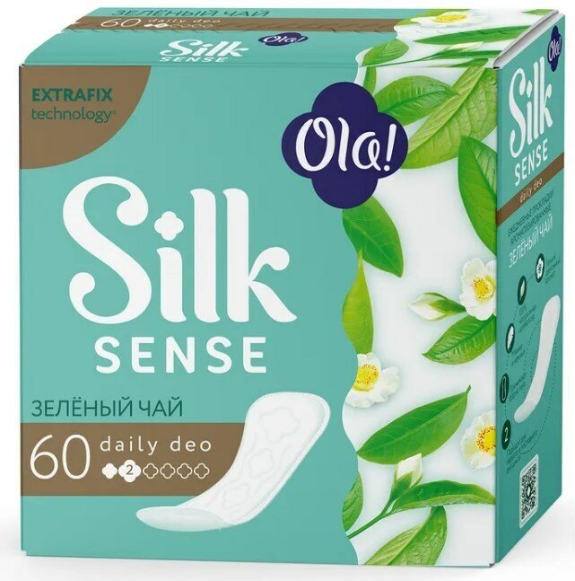 Прокладки ежедневные женские OLA! SILK Sense DAILY DEO, зеленый чай, 60 шт