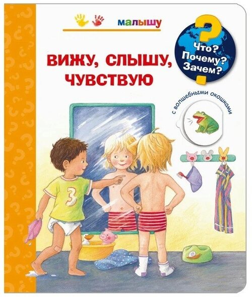 Издательство «Омега» Что? Почему? Зачем? Малышу. Вижу, слышу, чувствую (с волшебными окошками). Рюбель Д.