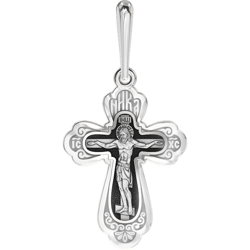 фото Подвеска-крест из черненого серебра распятие христово юз елизавета 168083 diamant-online