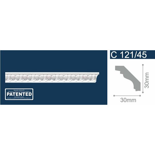 Плинтус потолочный Солид С121/45, 1шт (длина 2м)