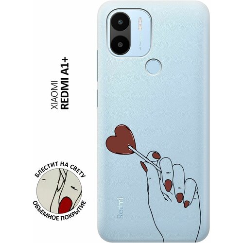 Силиконовый чехол на Xiaomi Redmi A1+, Сяоми Редми А1 Плюс с 3D принтом Heartbreaker прозрачный