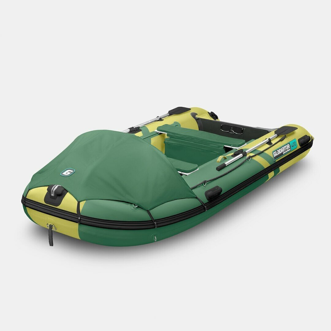 Надувная лодка GLADIATOR C400AL зелено-оливковый