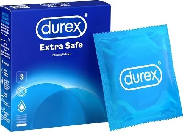 Презервативы Durex Extra Safe, утолщенные, №3