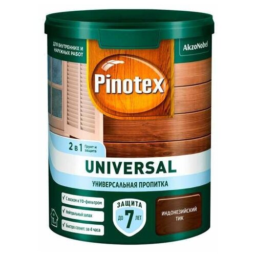 пропитка pinotex полуматовая тик 0 9 л Пропитка универсальная акриловая Pinotex Universal 0,9 л тик