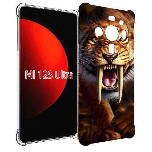 Чехол MyPads саблезубый злой тигр для Xiaomi 12S Ultra задняя-панель-накладка-бампер