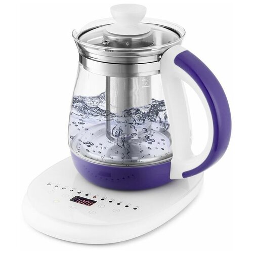 Чайник электрический KitFort КТ-6130-1 950Вт белый и фиолетовый 423700₽