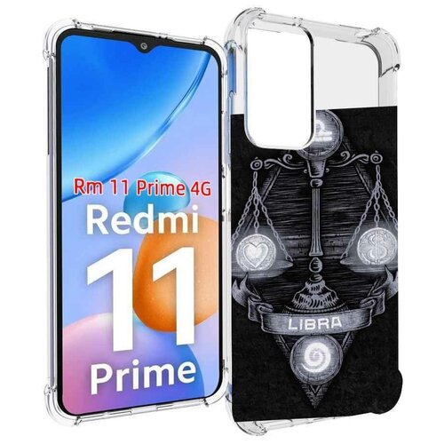 Чехол MyPads знак зодиака весы 2 для Xiaomi Redmi 11 Prime 4G задняя-панель-накладка-бампер