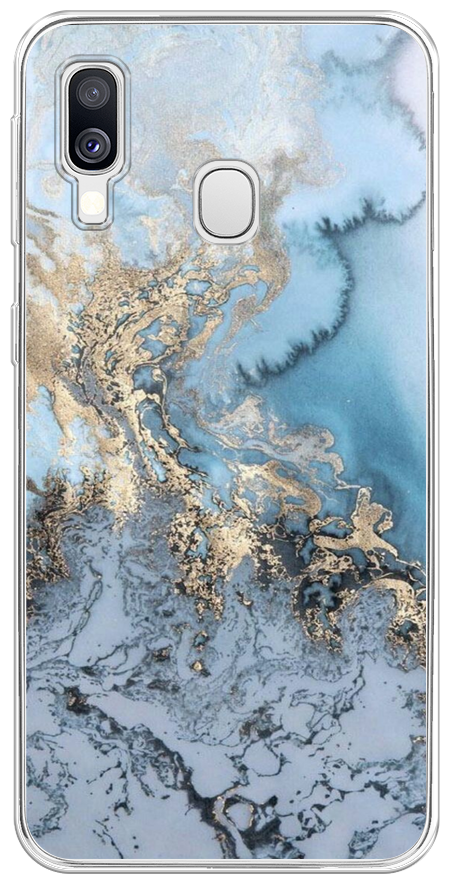 Силиконовый чехол на Samsung Galaxy A40 / Самсунг Галакси А40 Морозная лавина синяя