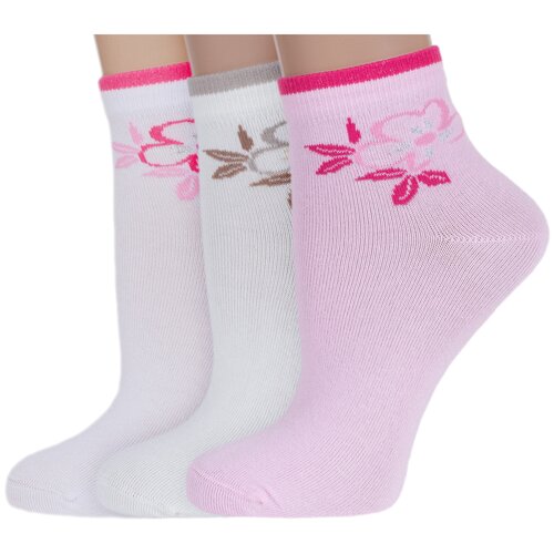 Комплект из 3 пар женских носков RuSocks (Орудьевский трикотаж) микс 11, размер 23-25