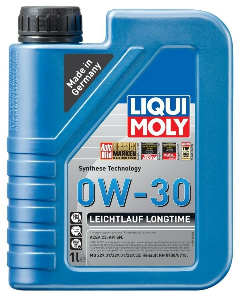 39038 LIQUI MOLY Leichtlauf Longtime 0W-30 - 1 л. - масло моторное