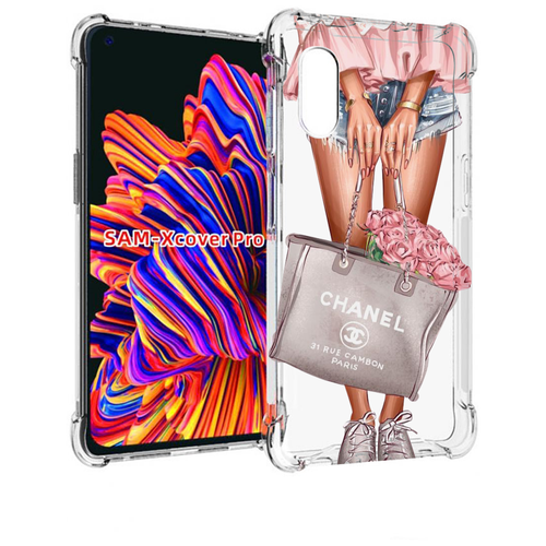 Чехол MyPads Сумка-с-цветами женский для Samsung Galaxy Xcover Pro 1 задняя-панель-накладка-бампер
