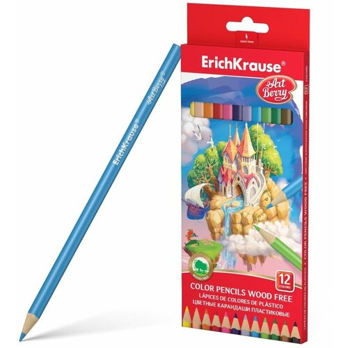 Пластиковые цветные карандаши трехгранные ArtBerry 12 цветов 53353EK