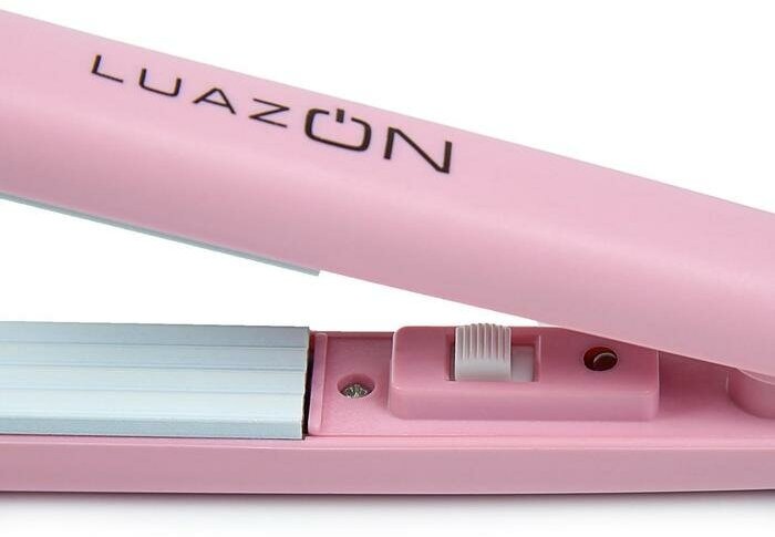 Щипцы-гофре Luazon LW-26, мини, 25 Вт, керамическое покрытие, 65х15 мм, до 160 °C, розовые