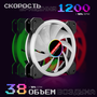 Вентилятор система охлаждения (кулер) с RGB подсветкой для корпуса ПК 120x120x25мм комплект из 4 кулеров, контроллера, пульт управления, провод 50 см