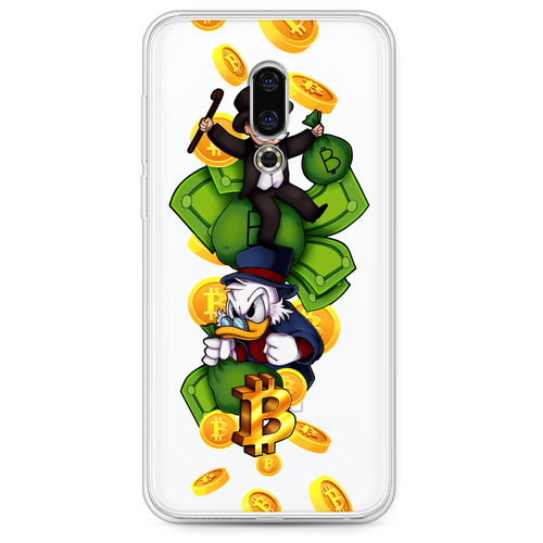 Силиконовый чехол на Meizu 16th / Мейзу 16th Scrooge McDuck and Monopoly, прозрачный силиконовый чехол на meizu 16th мейзу 16th scrooge mcduck with a gold chain прозрачный