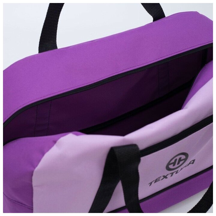 Сумка спортивная TEXTURA отдел на молнии, наружный карман, длинный ремень, фиолетовая - фотография № 4