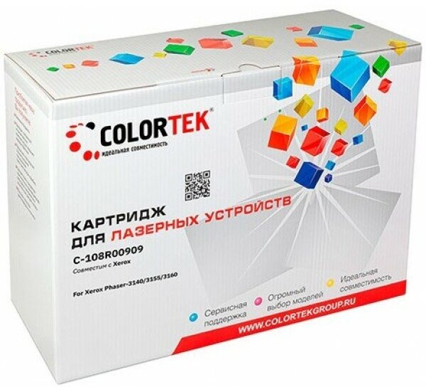 108R00909 Colortek совместимый черный тонер-картридж для Xerox Phaser 3140/ 3155/ 3160 (2 500стр)