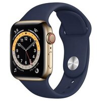 Умные часы Apple Watch Series 6 40 мм Steel Case GPS + Cellular, золотистый/deep navy sport band