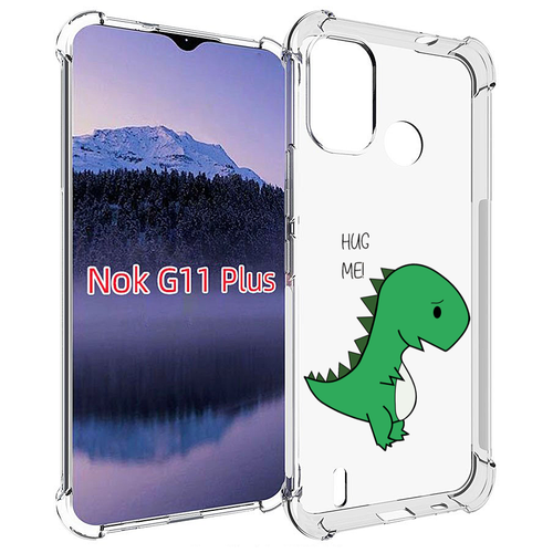Чехол MyPads динозаврик для Nokia G11 Plus задняя-панель-накладка-бампер чехол mypads зеленый динозаврик детский для nokia g11 plus задняя панель накладка бампер