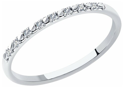 Кольцо Diamant online, белое золото, 585 проба, бриллиант, размер 15.5, бесцветный